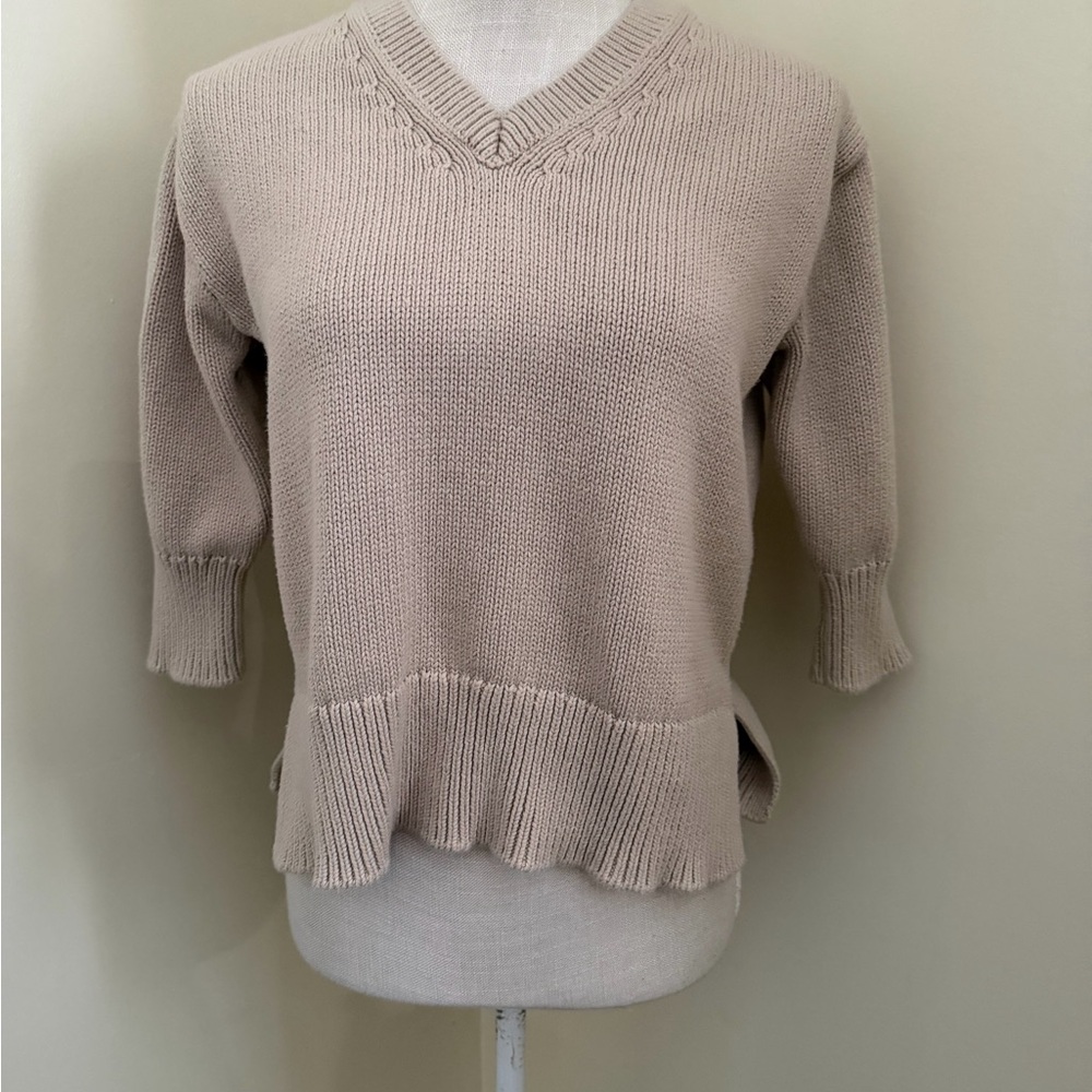 Workshop Republic Clothing Taupe V-Neck Sweater - Picture 4 of 13